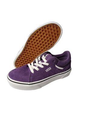 Vans Youth Size 3 US Seldan Stylish and Durable Purple Suede Platform Sneakers